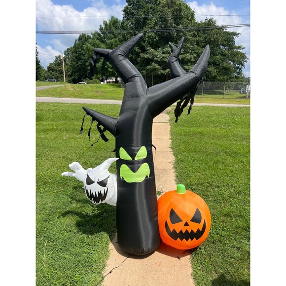 Gemmy Other - Airblown Inflatable Halloween Ghostly Tree Scene 7 Ft With LED Lights By Gemmy
